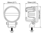 NORDIC 16W(1500Lm) LED lukturis, IP68, IPK6K9K, CISPR 25 Class 5, melns, auksti balta gaisma 5000K