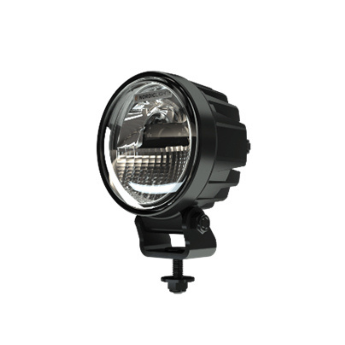 NORDIC 28W(1950Lm) LED lamp, 12V - 2.4A / 24V - 1.2A, IP68, IP6K9K, EMC CISPR 25 Class 5, black, cold white light 5000K