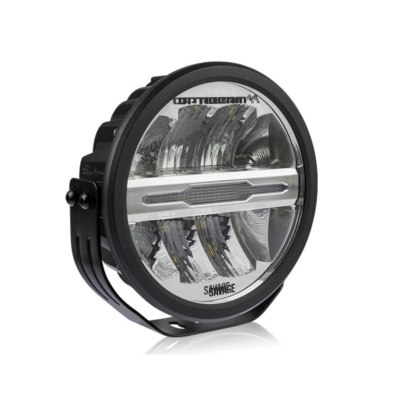 OPTIBEAM SAVAGE 9 LED lukturis 9-36V, 7200Lm, ⌀ 229 x 89 mm, IP68, R112, R10, R7, auksti balta gaisma 5000K