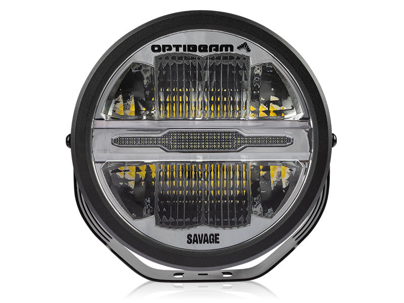 1605-NS2075 OPTIBEAM SAVAGE 9 LED Light, 9–36V, 7200 lm, ⌀ 229 x 89 mm, IP68, R112, R10, R7, 3-year warranty, cool white light 5000K