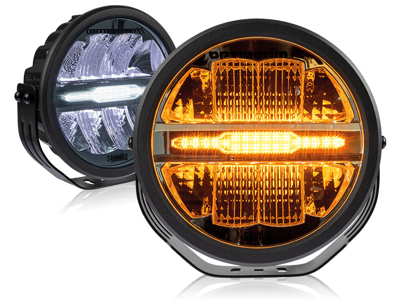 OPTIBEAM SAVAGE 9 LED lukturis 9-36V, 7200Lm, ⌀ 229 x 89 mm, IP68, R112, R10, R7, auksti balta gaisma 5000K