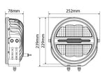 1605-NS2075 OPTIBEAM SAVAGE 9 LED Light, 9–36V, 7200 lm, ⌀ 229 x 89 mm, IP68, R112, R10, R7, 3-year warranty, cool white light 5000K