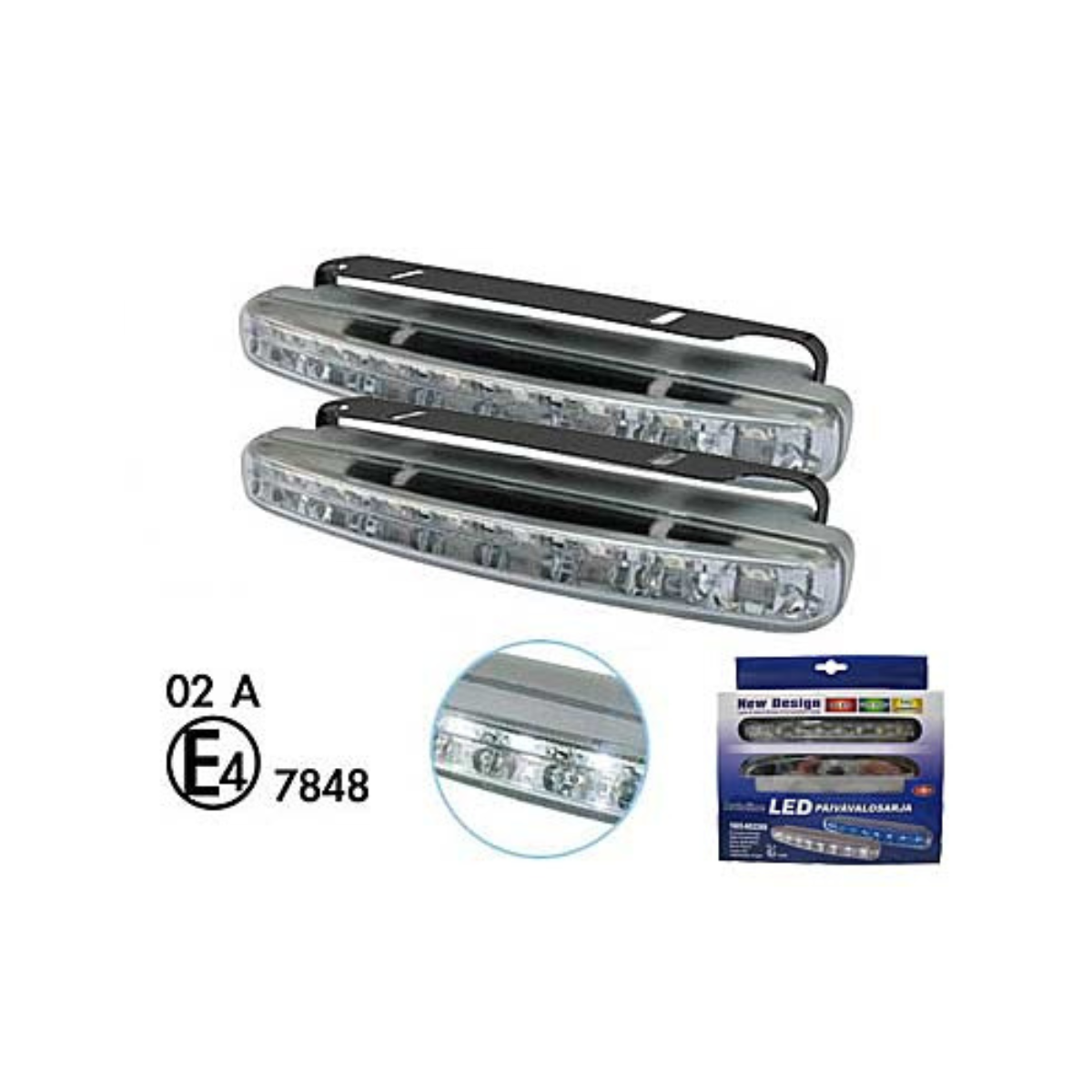 12V LED dienas gaismas lukturis, 8 LED, 157x18x43mm