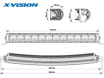 180W (10800Lm) 9-30V LED kodumaine lisavalgusti, IP68, R10, CE, neutraalne valge valgus 4500K, 804/85/80 mm