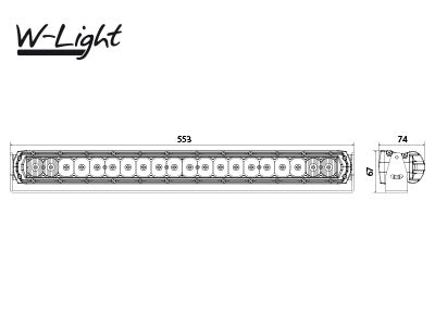 W-LIGHT THUNDERBOLT, 100W(9423Lm) 11-32V LED tālās gaismas lukturis, 7,4A @ 12V, auksti balta gaisma 6000K