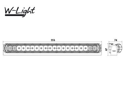 W-Light, 100W(9423Lm) 11-32V LED darba lukturis, 7,4A @ 12V, auksti balta gaisma 5000K