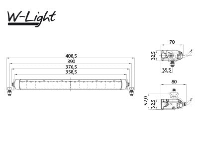 W-Light 60W LED papildlukturis (12x5W diodes )ar gaismas atdevi 5040Lm, 220cm kabelis ar savienojumiem 2-p. DT-plug, R112, ref. 30, R10, 5000K neitrāli balts.melns tonēts stikls, garums 35.8cm un platums 3.25cm