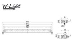 18X15W(7560Lm) LED-arbetslampa, 10-32V, 5,3A @ 13,7V, 5000K kallvitt ljus, 528/32,5/70 mm