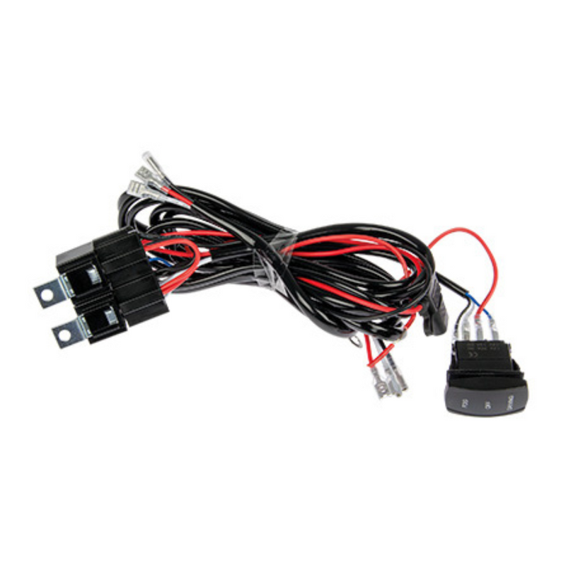 For fog or main lights, changeover switch + 2 x relay + wiring kit