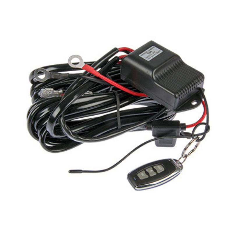 For two lights, 12-24V, 300W max., complete set of wires, from the battery to the lights