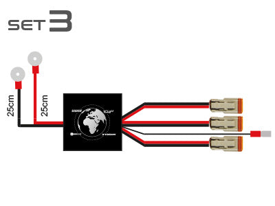 Wiring kit 3 x DT connection, 2 terminals, 3 x 250 W.