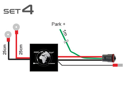 12/24 V, Deutsch DT connection with 3 terminals - the fastest way to connect additional lights, compatible with the CAN bus, corrosion protection. 12V: 200W, 24V: 400W