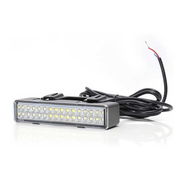 12-24V LED dienas gaismas lukturis (labais, kreisais), 30 LED, ECE, EC, 10R, IP66/68, 146.5x32.8x50mm