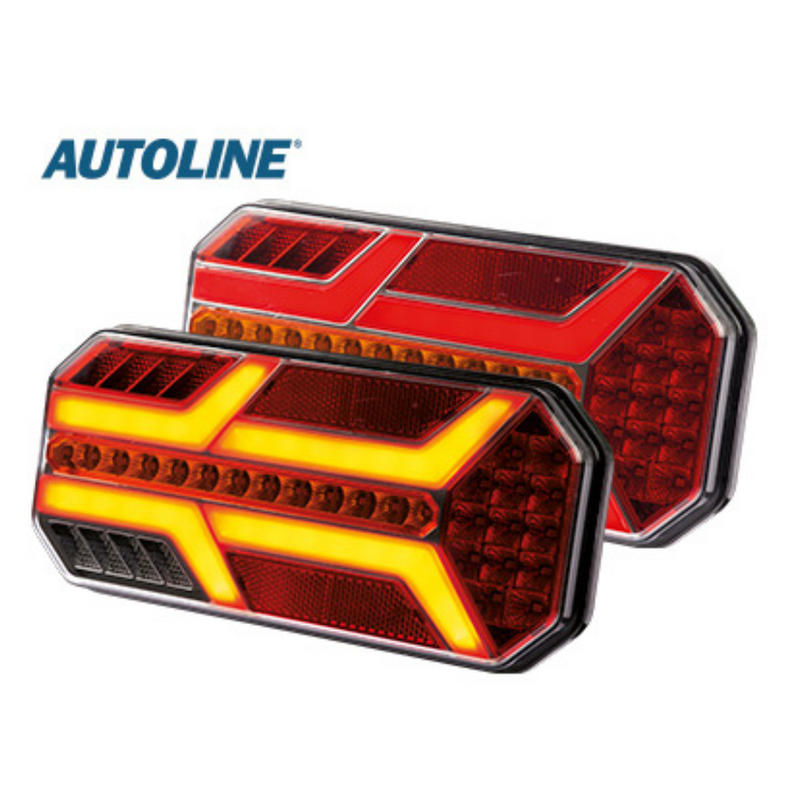 LED AUTOLINE 12-24V aizmugurējais lukturis, labais, IP67, melns/sarkans/oranžs