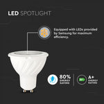 GU10 7W(480Lm) LED Spuldze V-TAC SAMSUNG PRO, garantija 5 gadi, auksti balta gaisma 6400K