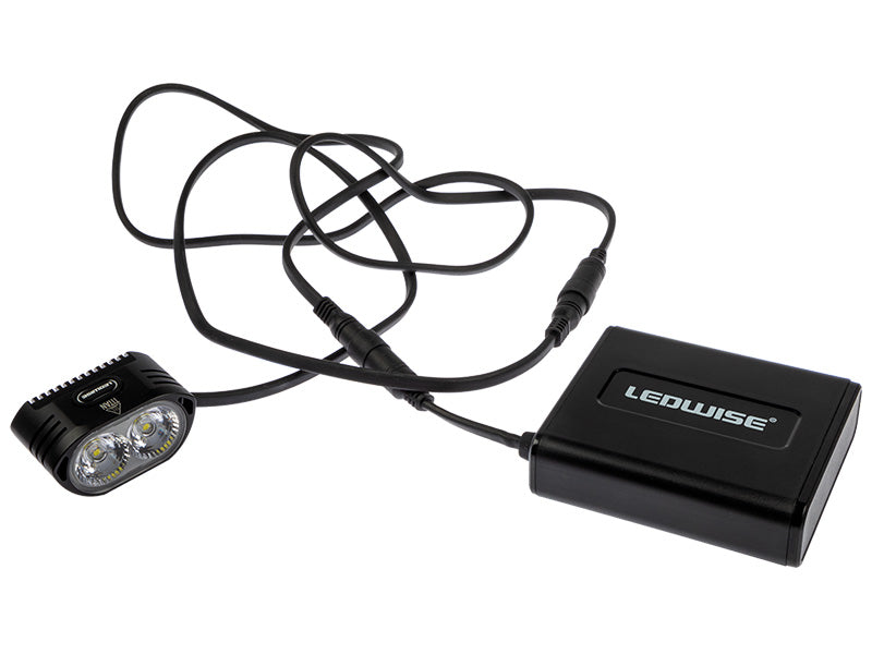 LED headlamp, IPX6, 3200lm, LEDs: 2x XHP50.2, battery: 7.2V 5200mAh with USB-C charging, double reflector, working temperature -28°C ... +102°C