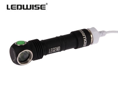 LEDWISE CREE XHP 50 LED professionell ficklampa, ingår: USB magnetisk laddningskabel, metallbältesklämma, pannband, 2 st, O-ring, användarmanual