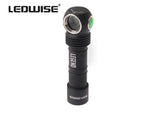 LEDWISE CREE XHP 50 LED professionell ficklampa, ingår: USB magnetisk laddningskabel, metallbältesklämma, pannband, 2 st, O-ring, användarmanual
