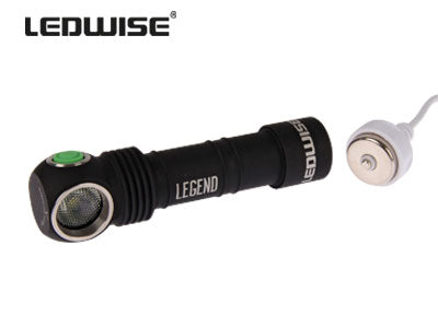 LEDWISE CREE XHP 50 LED professionell ficklampa, ingår: USB magnetisk laddningskabel, metallbältesklämma, pannband, 2 st, O-ring, användarmanual