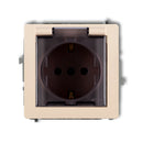 Kontaktligzdas mehānisms, ar aizsardzību pret šļakatām, ar iezemējumu SCHUKO 2P+Z (caurspīdīga atloka)