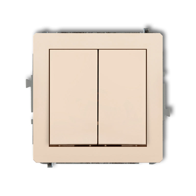 1+1 brytarmekanism DECO, z/a, IP20/IP44, beige