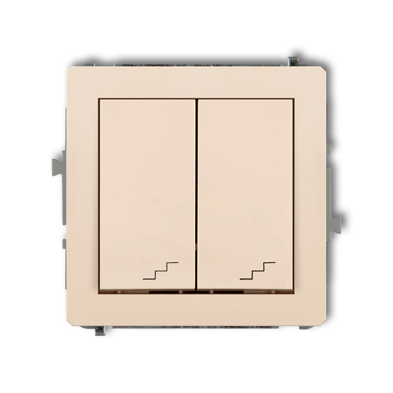 Effektbrytare 1+1 mekanism DECO, z/a, IP20/IP44, beige