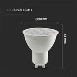 GU10 6W(500Lm) LED Spuldze, SMD, V-TAC SAMSUNG, garantija 5 gadi, IP20, neitrāli balta gaisma 4000K