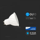 GU10 6W (500Lm) LED-lampa, SMD, V-TAC SAMSUNG, 5 års garanti, IP20, 6400K kallvitt ljus