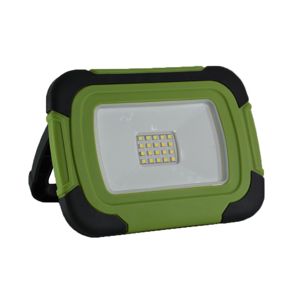 10W(700Lm) LED Spotlight, 3,7V Li-Ion 3600mAh, inbyggt batteri 3600mAh, uppladdningsbart, USB, V-TAC SAMSUNG, IP44, svart/grönt hölje, neutralvitt ljus 4000K