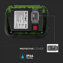 20W (1400Lm) LED kohtvalgusti, 3.7V Li-Ion 7200mAh, laetav, USB, V-TAC SAMSUNG, IP44, must/roheline korpus, neutraalne valge valgus 4000K