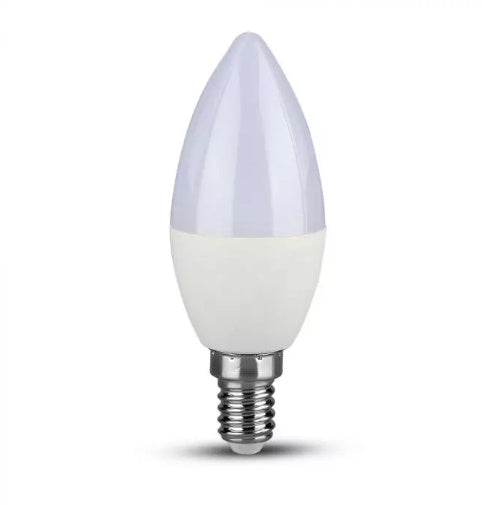 E14 5.5W(470Lm) LED Spuldze, V-TAC SAMSUNG, IP20, garantija 5 gadi, dimmējama, silti balta gaisma 3000K