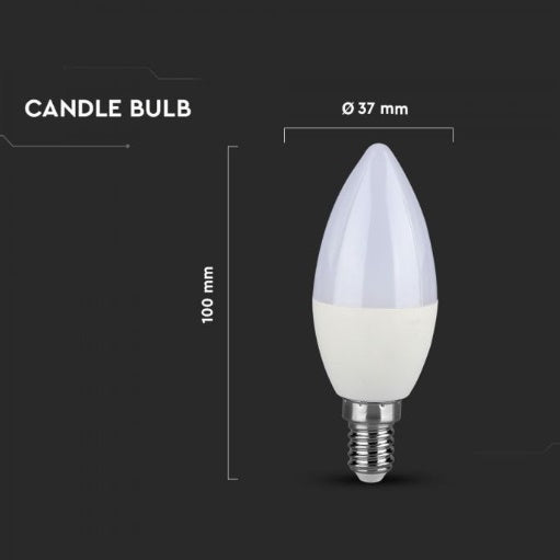 E14 5.5W(470Lm) LED-lambi, V-TAC SAMSUNG, IP20, 5 aastat garantiid, dimmerdatav, soe valge valgus 3000K