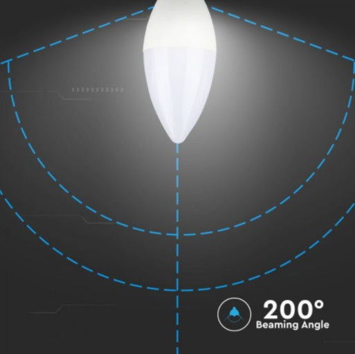 Светодиодная лампа E14 5,5 Вт (470 лм), форма свечи, V-TAC SAMSUNG, диммируемая, нейтральный белый 4000K