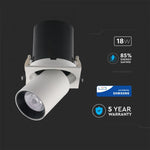 18W (1450Lm) infälld LED-reflektorarmatur, V-TAC SAMSUNG, IP20, 5 års garanti, neutralvit 4000K