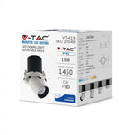 18W (1450Lm) infälld LED-reflektorarmatur, V-TAC SAMSUNG, IP20, 5 års garanti, neutralvit 4000K
