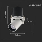 18W (1450Lm) infälld LED-reflektorarmatur, V-TAC SAMSUNG, IP20, 5 års garanti, neutralvit 4000K