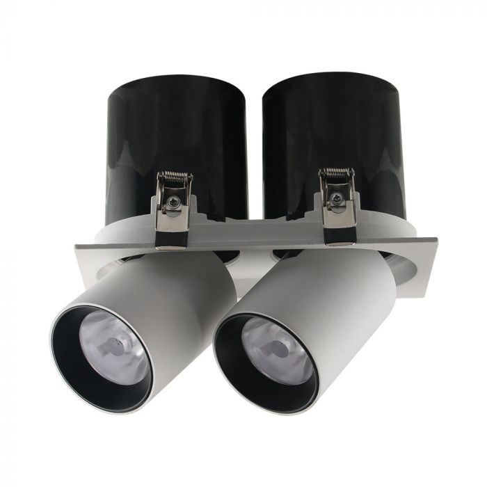 2x18W(2900Lm) LED iebūvējams reflektora tipa gaismeklis, V-TAC SAMSUNG, IP20, garantija 5 gadi, neitrāli balta gaisma 4000K
