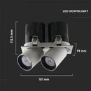 2x18W(2900Lm) LED sisseehitatud helkurvalgusti, V-TAC SAMSUNG, IP20, 5 aastat garantiid, neutraalne valge 4000K