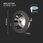 20W(1600Lm) LED COB iebūvējams reflektora tipa gaismeklis, V-TAC SAMSUNG, IP20, garantija 5 gadi, silti balta gaisma 3000K