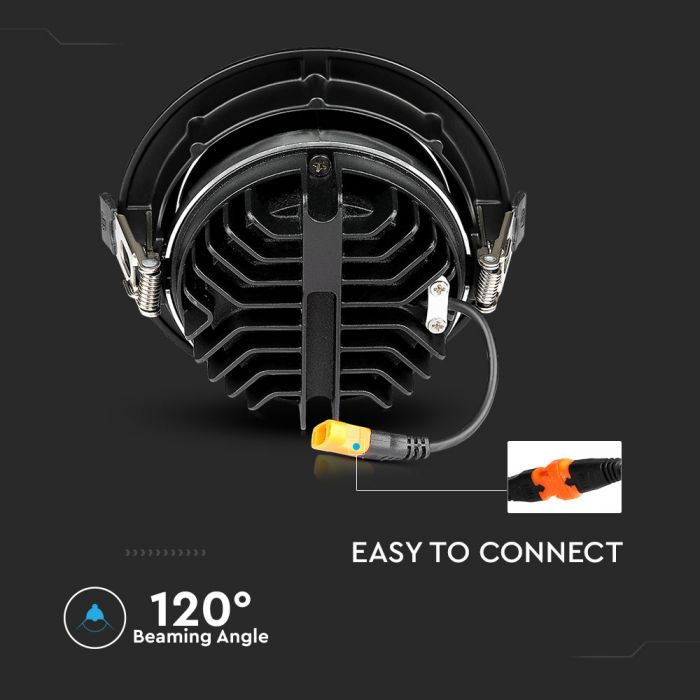 SUPERAKCIJA_20W(1600Lm) LED COB iebūvējams reflektora tipa gaismeklis, V-TAC SAMSUNG, IP20, garantija 5 gadi, auksti balta gaisma 6400K