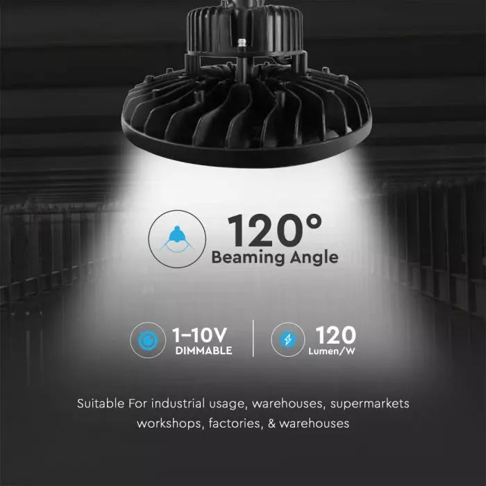100W(12000Lm) LED noliktavas laterna, V-TAC SAMSUNG, IP65, IK07, garantija 5 gadi, neitrāli balta gaisma 4000K