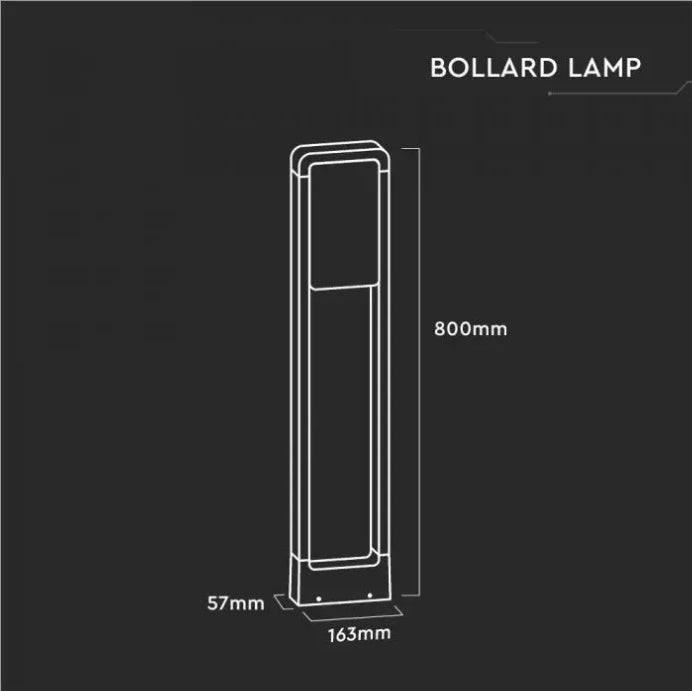 10W(650Lm) V-TAC SAMSUNG dārza gaismeklis, 144LED, IP65, melna, silti balta gaisma 3000K