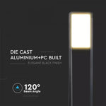 10W(650Lm) V-TAC SAMSUNG dārza gaismeklis, 144LED, IP65, melna, auksti balta gaisma 6400K