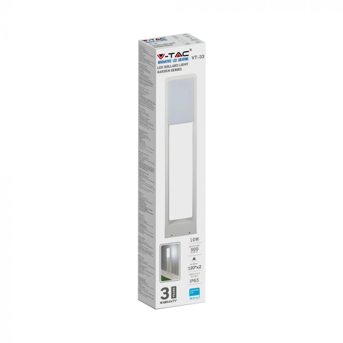 10W(650Lm) V-TAC SAMSUNG dārza gaismeklis, 144LED, IP65, balta, silti balta gaisma 3000K