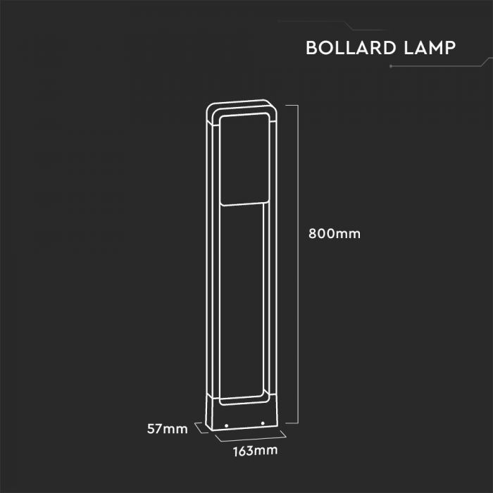 10W(650Lm) V-TAC SAMSUNG dārza gaismeklis, 144LED, IP65, balta, silti balta gaisma 3000K