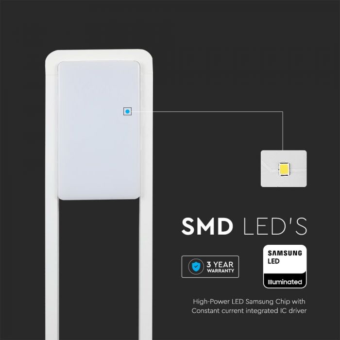 10W(650Lm) V-TAC SAMSUNG dārza gaismeklis, 144LED, IP65, balta, silti balta gaisma 3000K