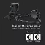V-TAC kustību sensors noliktavas laternai, IP65,  360°, garantija 5 gadi, melns, V-TAC