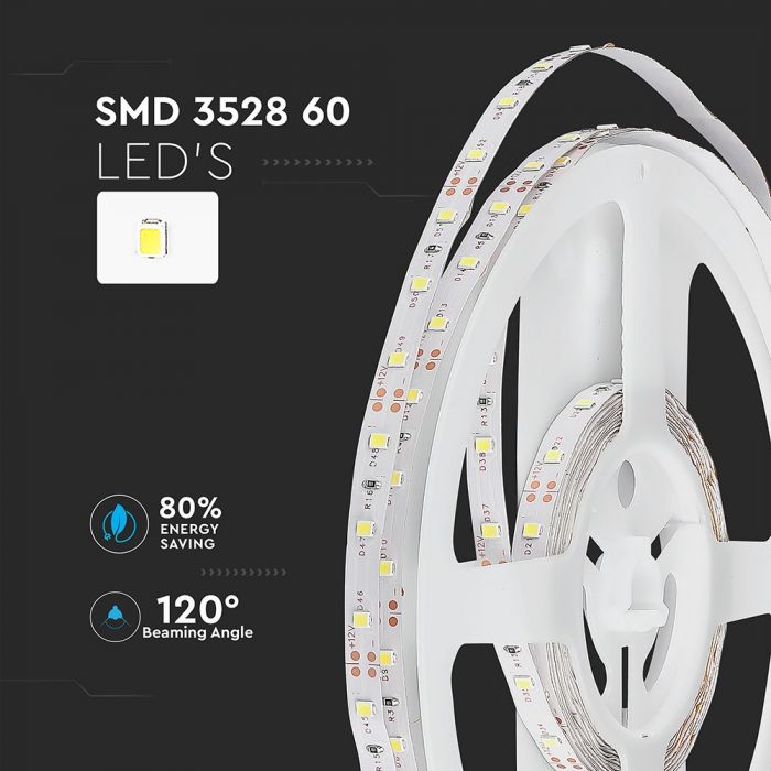Cena par 1m_3.6W(260Lm) 0.3A/m LED Lente, ūdensnedroša IP20, V-TAC, ZILA gaisma