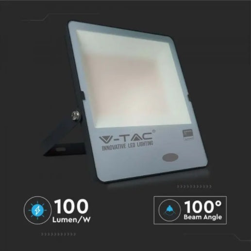 200W(20000Lm) светодиодный прожектор V-TAC SAMSUNG с датчиком освещенности, IK05, IP65, гарантия 5 лет, теплый белый свет 3000K