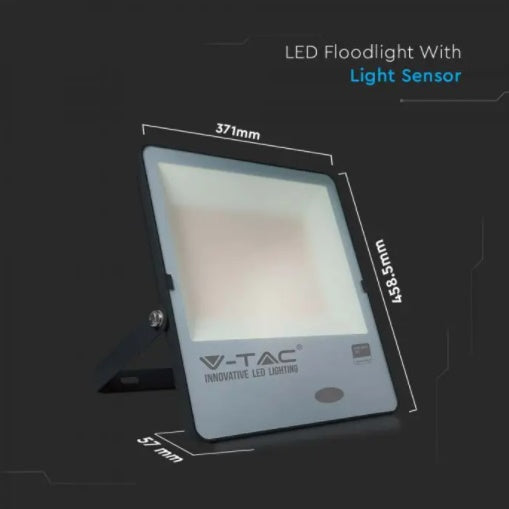 200W(20000Lm) LED Spotlight V-TAC SAMSUNG with light sensor, IK05, IP65, warranty 5 years, warm white light 3000K